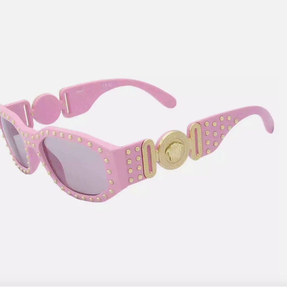 🔥NEW PINK VERSACE STUDDED UNISEX SUNGLASSES